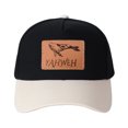 thumbnail image 6 of YAHWEH Floral Whale Leather Patch Embroidered Color Block Trucker Hat Unisex Adjustable Cotton Breathable Fashion Cap for Travel Daily Wear, 6 of 10