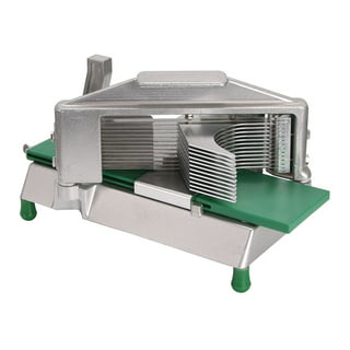 Restaurantware Met Lux 3/16 inch Tomato Slicer, 1 with Slide Board Tomato Wedge Slicer - Stainless Steel Blades, with Handle, Aluminum Commercial