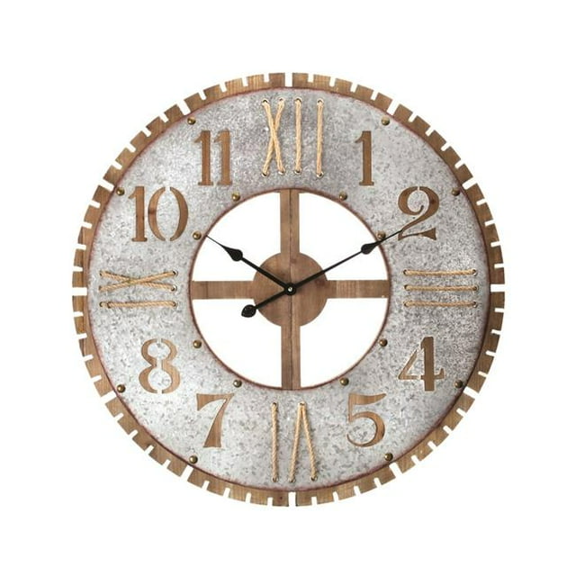 Regency International MT21922-NAT 31.5 in. Wood & Metal Rope Wall Clock - Natural