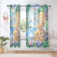 thumbnail image 6 of Sheer Curtains Grommet Drapes Window Treatments Light Filtering for Bedroom Living Room 2 Panels 52" x 63" Lion Home, 6 of 7