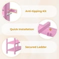 thumbnail image 5 of Afuhokles Twin Size Low Loft Bed, Metal Loft Bed with LED Lights and Open Storage Shelves, Safety Guardrail, Pink, 5 of 6