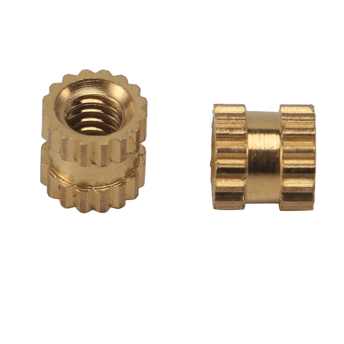 M2 X 3mm Brass Cylinder Knurled Threaded Round Insert Embedded Nuts 1000pcs