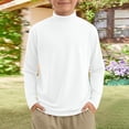 thumbnail image 2 of YOUYEDIAN Boys Turtleneck Long Sleeve Shirts Kids Fleece Mock Neck Base Layer Top Casual Soft Comfy Versatile Sweater Sweatshirt (White, 6-7 Years), 2 of 5