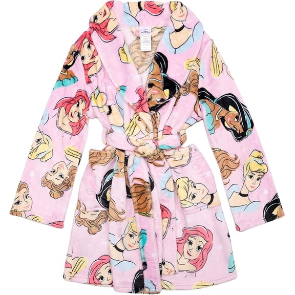 Disney Girls Princess Plush Hooded Sleep Bathrobe 3t