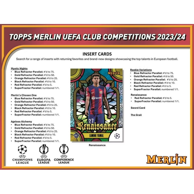 2023-24 Topps Chrome Merlin UEFA Club Competitions Soccer Hobby