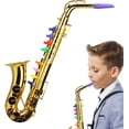 thumbnail image 1 of Kids Saxophone Toy, Children's Saxophone Simulated Musical with 8 Coloured Keys, Interactive Wind Tool, Educational Musical Entertainment Gadget for Preschool, Kindergarten, Family Play,GOLD, 1 of 7