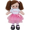 Personalized Girl's Doll With Tutu and Hair Clip