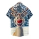 thumbnail image 3 of Blusa y camisa de manga corta con cuello vuelto para hombre, blusa informal de moda con cuello vuelto, estampado navideño, camisa de manga corta con botones, blusa de poliéster para hombre, 3 of 4