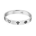 thumbnail image 2 of Love and Faith Emblem 3mm Band .925 Sterling Silver Ring-8, 2 of 4