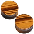 thumbnail image 3 of Tiger's Eye Stone 11/16'' (18MM) Double-Sided Flare Gauges/Plugs 2 Piece (A2), 3 of 3