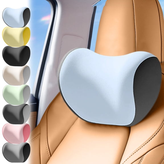 Viflosae Car Neck Pillow Lumbar Support Set Colorful Memory Foam Headrest Cushion Driving Seat Backrest Lower Back Pain Relief Auto Interior Accessories Ergonomic Comfort Travel Pillow