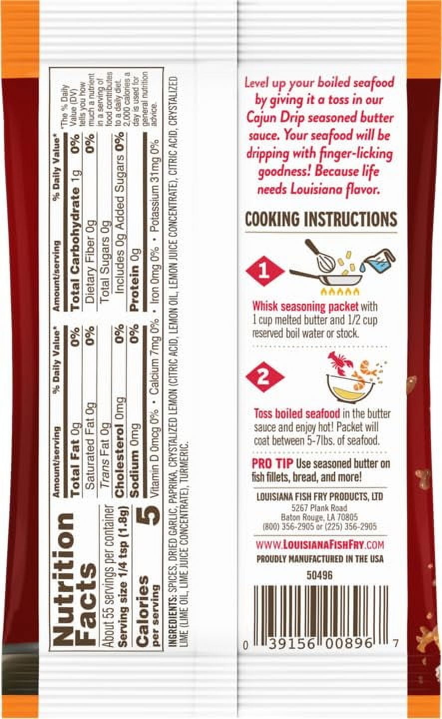 Louisiana Fish Fry Cajun Drip Chili Crush Butter Seasoning Mix, 2 oz Bag