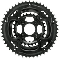 Samox 317SSS Chainring Set - 48/38/28t, 104/Riveted BCD, Steel Rings, Black
