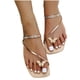 thumbnail image 4 of Amzcrzy Zapatos de mujer,Zapatos de mujer,Zapatillas de mujer, Sandalias planas con punta cuadrada y diamantes de imitación para mujer Sandalias Mujer Zapatillas De Casa, 4 of 5