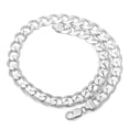 thumbnail image 4 of Men's 13.5mm Solid .925 Sterling Silver Flat Beveled Curb Choker Chain Necklace, 20 inches, 4 of 7