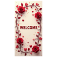 thumbnail image 3 of LUUFILx Welcome Floral Banner Roses Backdrop Party Background Venue Entrance Decoration Wall Hanging Event Decor Display Signs Celebration Pavillion, 3 of 7