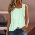 thumbnail image 2 of Penkiiy Womens Tank Tops Scoop Neck Eyelet Loose Fit Basic Tops Solid Color Causal Summer Sleeveless Shirts M Green, 2 of 6