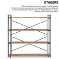 thumbnail image 5 of 4 Tier Bookcase With Metal Frame, Vintage Standing Shelf For Home Office, 4-Tier Bookcase Shelf Storage Organizer, Book Shelf For Living Room, Bedroom, Kitchen, 5 of 5