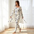 thumbnail image 4 of Eternatastic Women's 3 Piece Knit Lounge Set Pajama Long Sleeve Cardigan Sleeveless Top Pants Sweatsuit Pjs Sets, 4 of 8