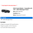thumbnail image 2 of HVAC Control Module - Compatible with 1997 - 2005 Volkswagen Passat 1998 1999 2000 2001 2002 2003 2004, 2 of 2