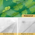 thumbnail image 5 of No Hook Shower Curtain with Snap in Liner, St. Patrick's Day Spring Bright Green Clovers Waterproof Fabric Bathroom Curtain Mesh Top Window, Plant on Stripe Shower Curtains 48x72in, 5 of 9