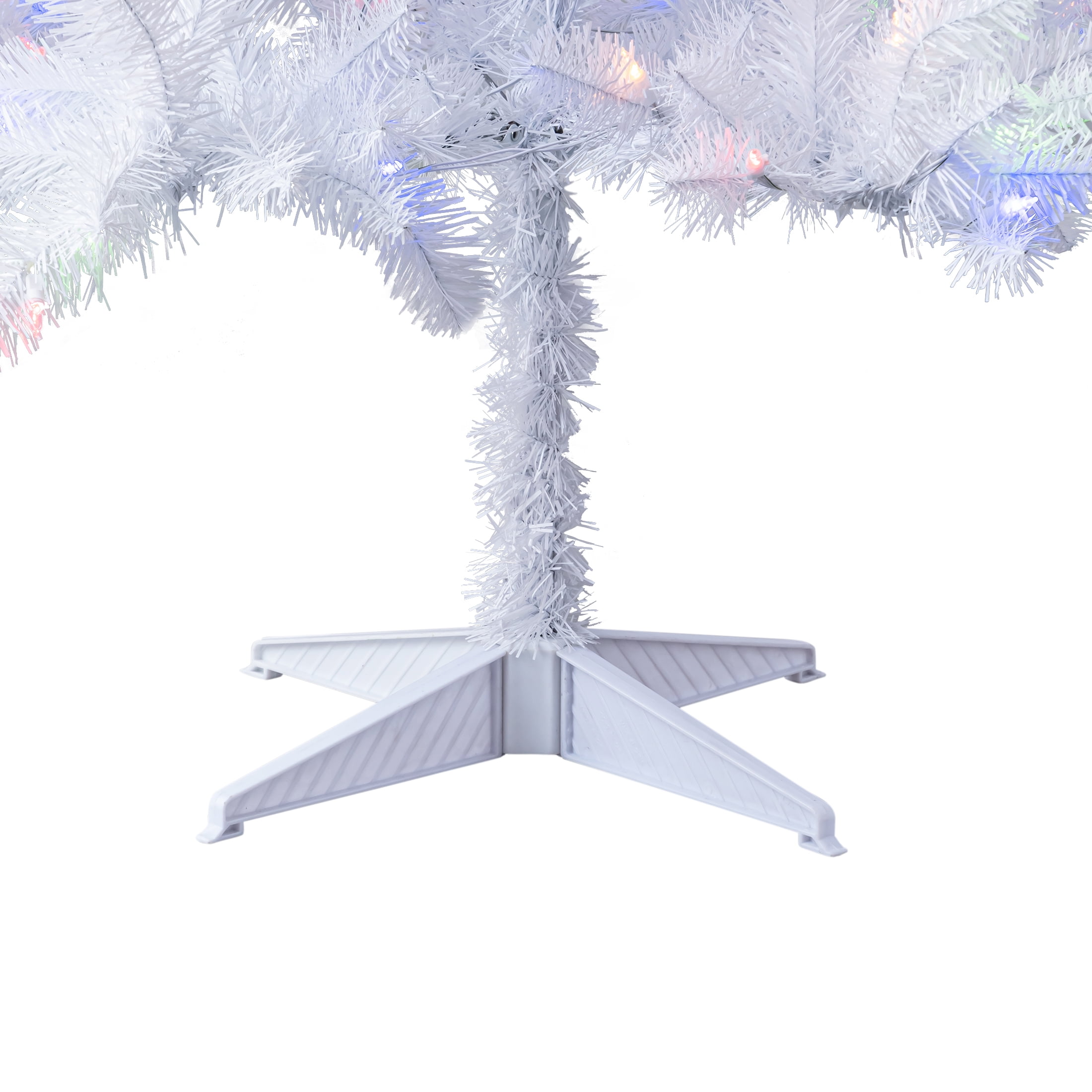 Holiday Time 6.5' Pre-Lit White Madison Pine Artificial Christmas Tree, Color-Changing LED Lights