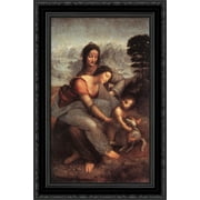 The Virgin and Child with St Anne 18x24 Black Ornate Wood Framed Canvas Art by Da Vinci, Leonardo