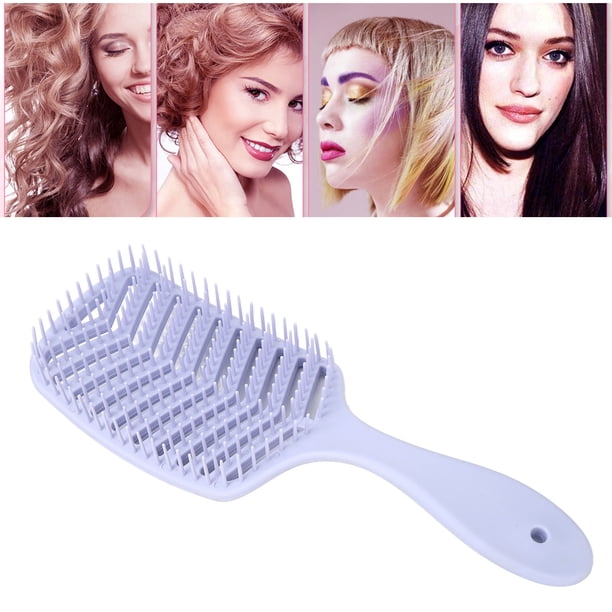 Cepillo Para Desenredar, Cepillo De Ventilación De Masaje, Herramienta De Peinado Ergonómico Curvada Para Cabello Rizado
