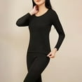 thumbnail image 5 of Comdrip Ropa Termica Mujer Frio, Womens Thermal Set Polyester Thermal Underwear Warm Thermal Top and Bottom Multiple Sizes Thermal Base Layer Women Black XL, 5 of 6