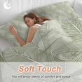 thumbnail image 4 of 3 Piece Summer Palm Leaf Duvet Cover Set Twin Size, Microfiber Comforter/Quilt Cover with Corner Ties and 2 Pillowcases, Green Tropical Bloom Silhouettes All Season Soft Bedding with Zipper Closure, 4 of 8