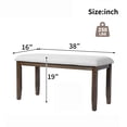 thumbnail image 3 of Knubmt Padded Seat Dining Bench with Wood Frame, 38 inch Upholstered Dining Bench for Living Room, Kitchen, Bedroom, Hallway, Beige+Brown, 3 of 9