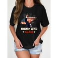 thumbnail image 1 of Camiseta Para Mujer De Verano Para Uso Diario, Viajes, DesplazamientosTrump 2024 Victory Pattern Women's T-Shirt - Comfortable Cotton Crew Neck Short Sleeve Sweatshirt, Machine WashableFather's Day,, 1 of 6