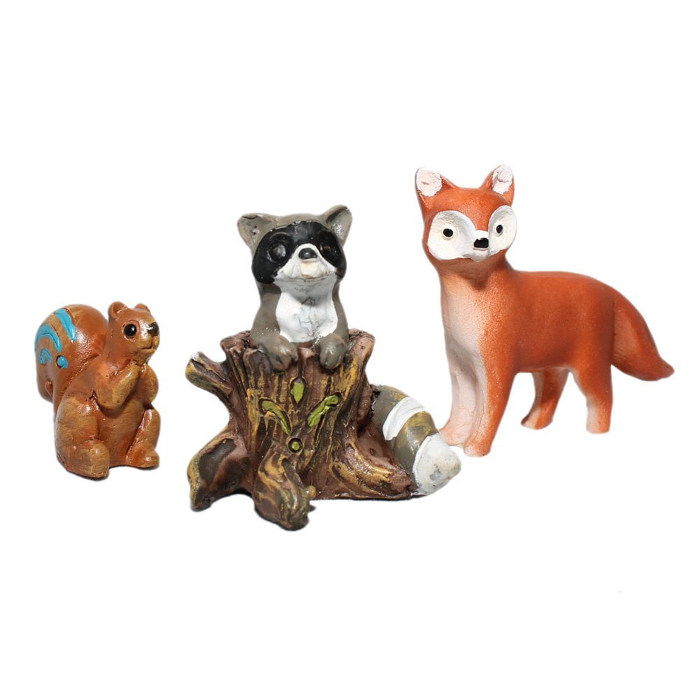 Miniature Dollhouse FAIRY GARDEN Accessories ~ Mini Woodland Animal Raccoon NEW