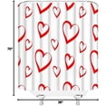 thumbnail image 4 of Valentine''s Day Shower Curtain Red Heart White Background Romantice Sweet Couple Fabric Bathroom Curtain Set with Hooks(36" Wx70 H), 4 of 4