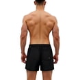 thumbnail image 3 of TANBOM Men's Stylish Polyester Three Beach Shorts Lightweight Breathable Comfortable Adjustable Drawstring Black Blue Green 3XL, 3 of 5