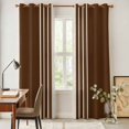 thumbnail image 5 of Kitchen Curtains 84 Inch Length 2 Panels, Brown Beige Striped Grommets Window Treatment Curtain, Modern Farmhouse Retro Lines Thermal Curtains Drapes for Living Room/Bathroom, 5 of 9