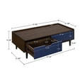 thumbnail image 3 of Manhattan Comfort Duane Coffee Table - Engineered Wood - Dark Brown & Navy Blue, 3 of 12