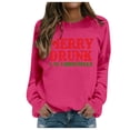 thumbnail image 1 of EHQJNJ Chandail en Molleton Jaune Col Rond Mode Hiver pour Femmes Imprimé Festif de Noël Col Rond Haut Chandail en Molleton Graphique au Dos pour Femmes Tendance Graphique Violet, 1 of 4