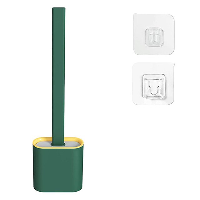 Wall Mounting Silicone Flex Toilet Brush,wall Toilet Wand No-slip Long Handle Soft Silicone Bristle Clean Toilet Corner Easily