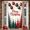 thumbnail image 5 of Festive Design Merry Christmas Banner Red Green Ornaments Holiday Trees Graphic for Christmas Party Indoor Home Decoration, 5 of 9