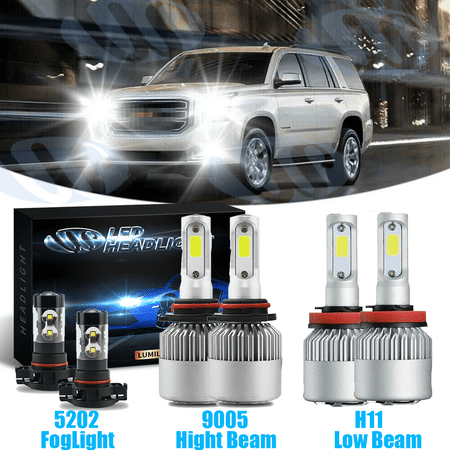 

6x Combo LED Headlight Hight/Low Beam Fog Bulbs For 07-2014 Chevy Suburban Tahoe