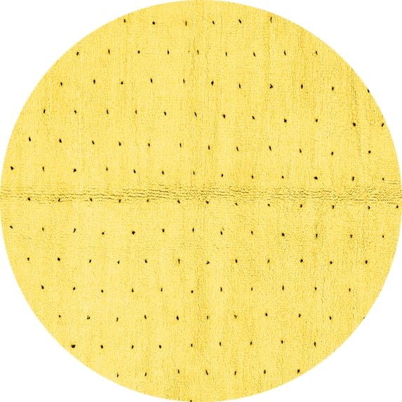 Ahgly Company Indoor Round Solid Yellow Modern Area Rugs, 4' Round