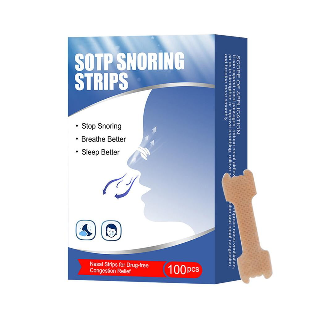 Famure 100 Pieces Nasal Strips Comfortable Snoring Relief Nasal Strips