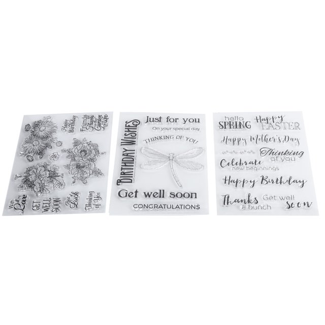3Pcs Transparent Stamp Rubber TPR DIY Journal Album Decoration Crafts Accessories