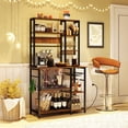 thumbnail image 4 of Gymax Bakers Rack w/ Power Outlet 6-Tier Microwave Stand w/ Wooden Open Shelves, 4 of 10
