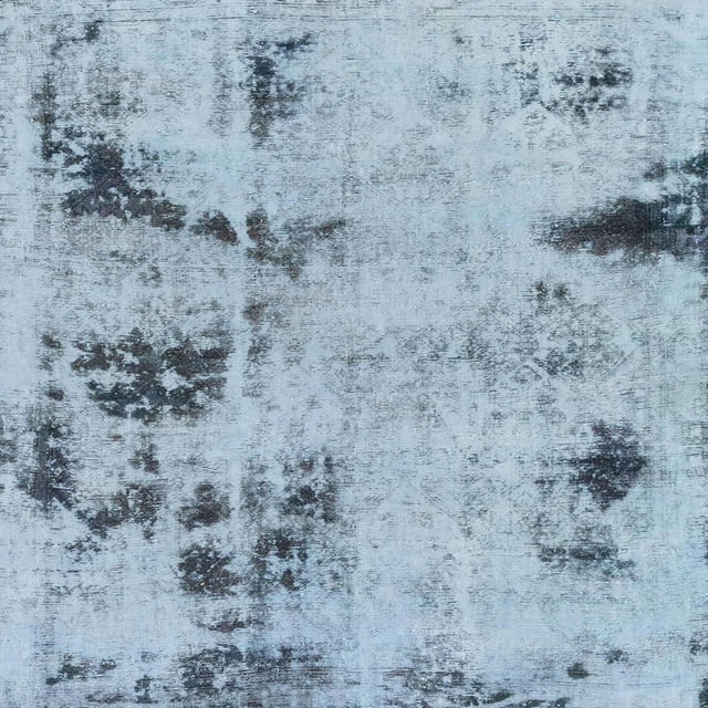 Ahgly Company Tapis d'Intérieur Lavable en Machine Carré Abstrait Bleu Koi Bleu, 7 Pieds Carré