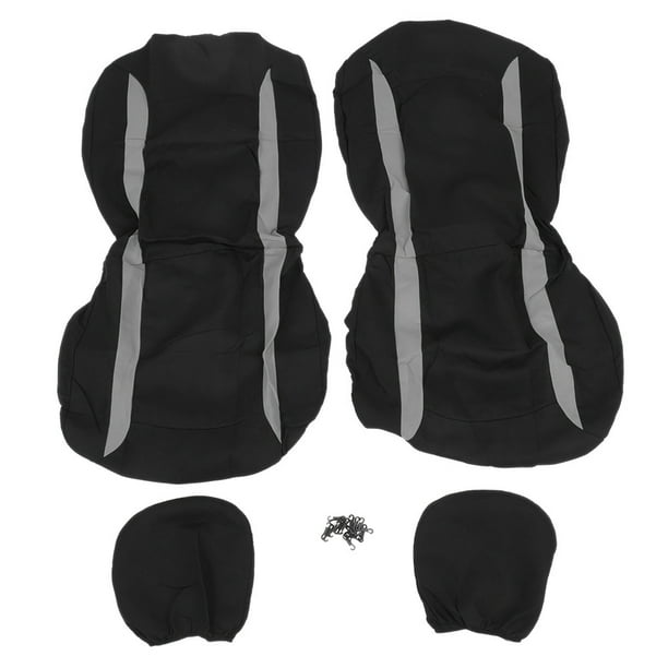 Juego de 4 Uds. De fundas protectoras para reposacabezas de asiento de coche, accesorio Universal (gris + negro) Jadeshay A