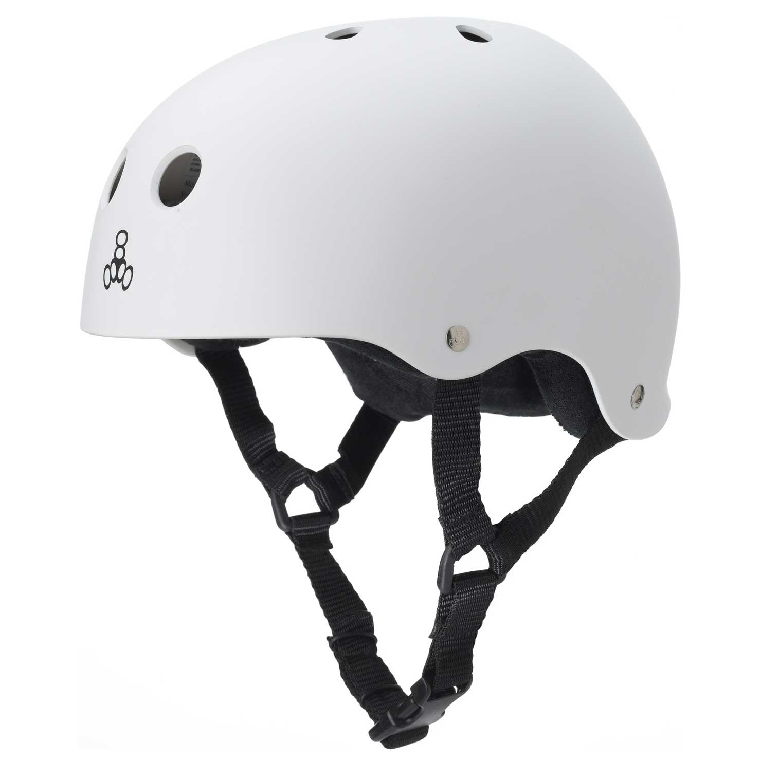 Triple 8 Skater Hardened Skate Helmet w/ Sweatsaver Liner, White Rubber ...