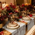 thumbnail image 3 of Christmas Deer Cotton Linen Table Runner for Dining Kitchen, Watercolor Winter Xmas Elk Snowflakes Wedding Outdoor Party Tablerunners Decoration, Dresser Scarf Coffee Tablecloth Runners 14x72 Inches, 3 of 9