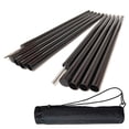 thumbnail image 1 of Pack de 2 postes de hierro inoxidable Aokyitzm, 190 cm, color negro, 1 of 9
